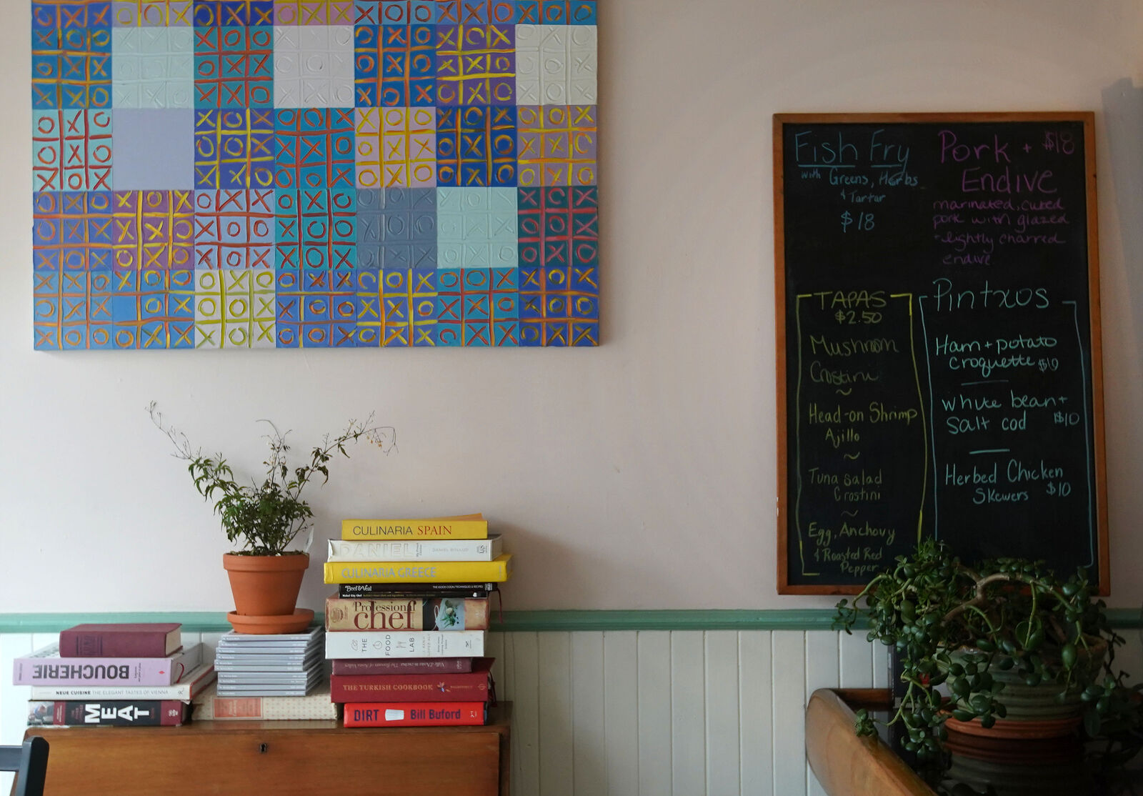 Promotions board at Cafe Bar Moriarty